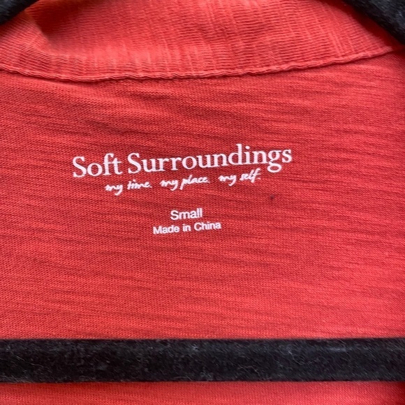 Soft Surroundings Womens Small Orange Danielle Funky Button Sharkbite Tunic Top - Picture 7 of 11